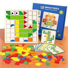 120pcs wooden mosaic puzzle set