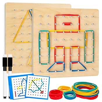 1 Box Wooden Geoboard for Kids