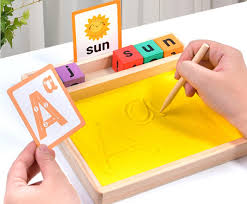Wooden Sand Writing and Drawing Learning Set